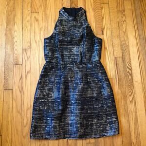 Aidan by Aidan Mattox Women's EUC Black and Gold Mock Neck Cocktail Dress -Sz 8